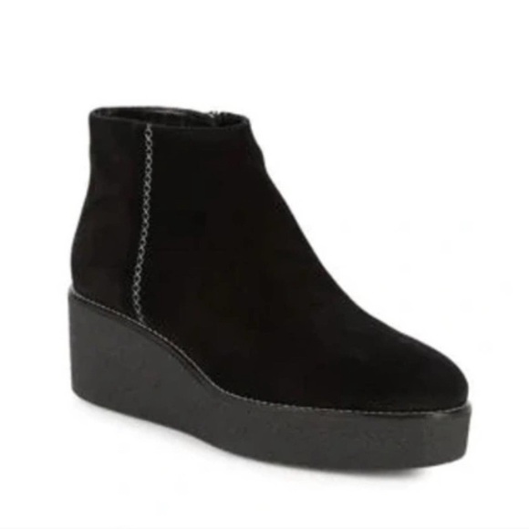 AQUATALIA Vina Platform Wedge Suede Ankle Booties Side Zip Boots Sz 10 - Picture 1 of 10